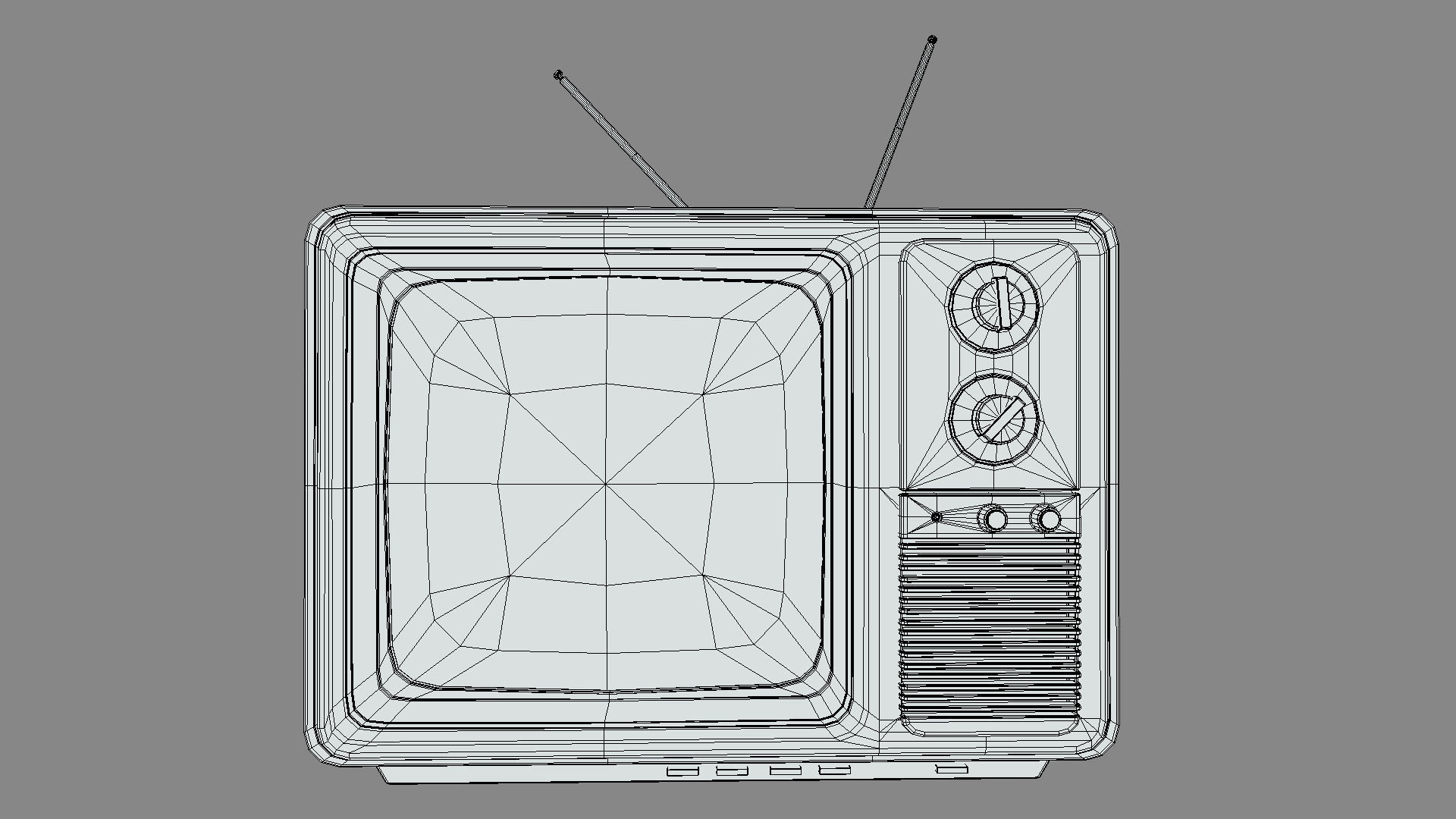 Vintage TV Model - Retro Television  Free 3D model_5