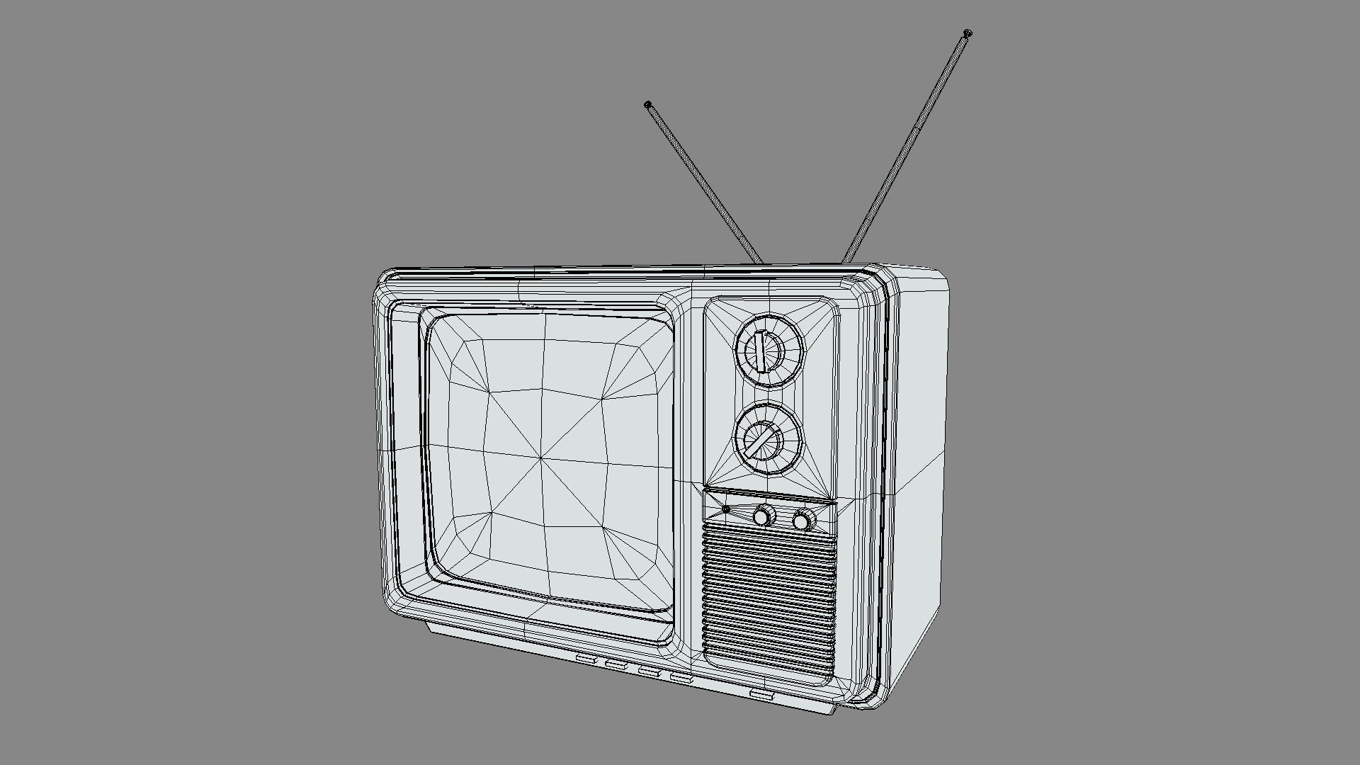Vintage TV Model - Retro Television  Free 3D model_4