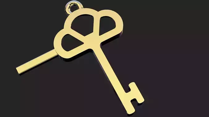 Golden key pendant