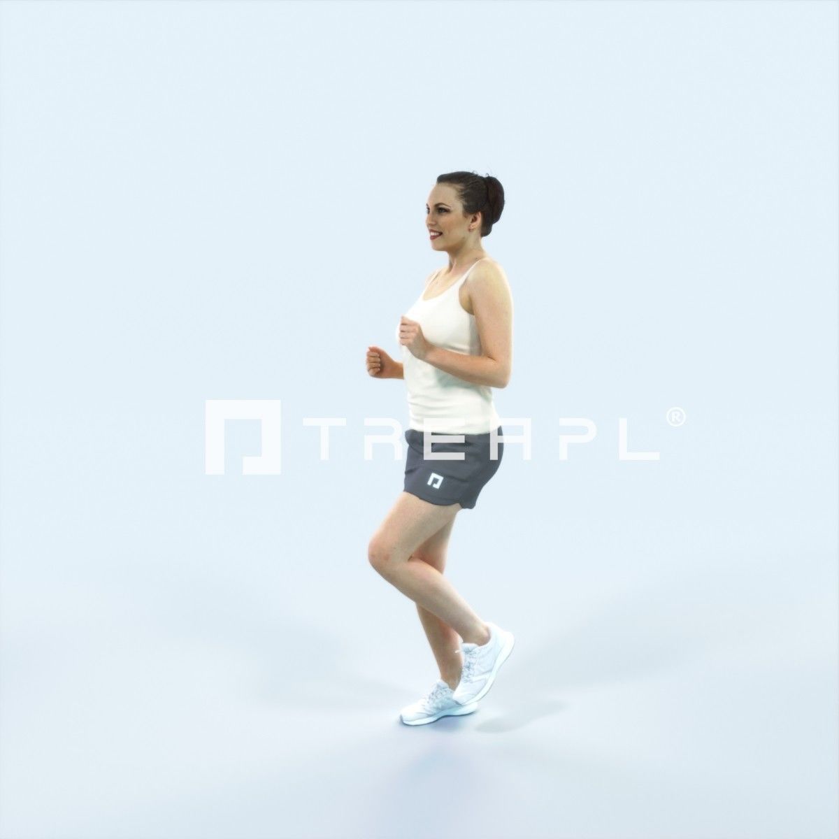 QAG07 4X Sports Beach Running Jogging Man Woman 009 Low-poly 3D model_24