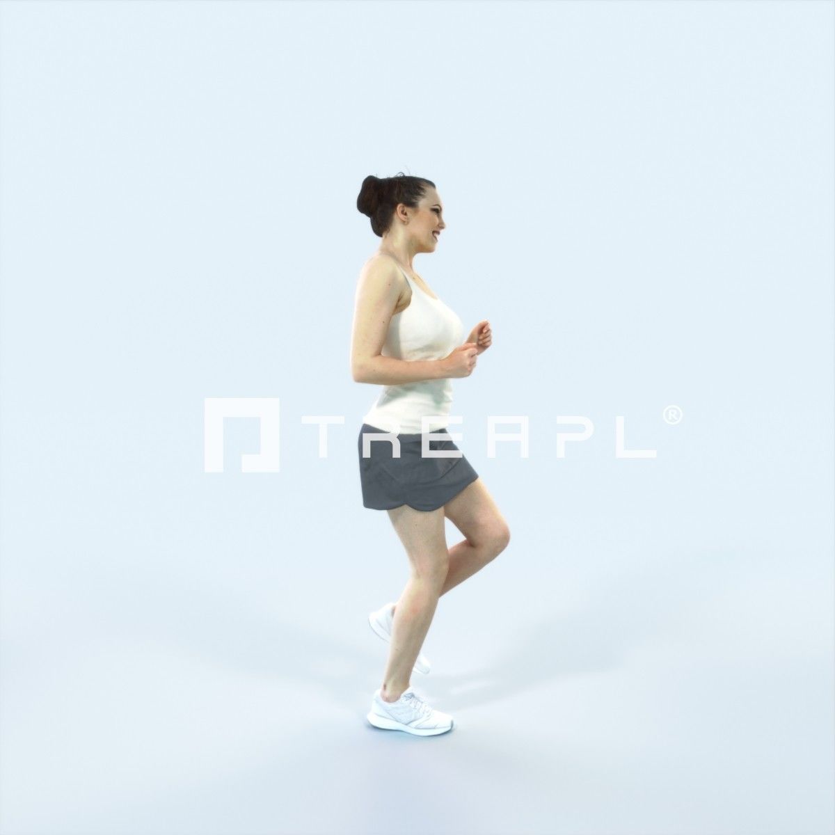 QAG07 4X Sports Beach Running Jogging Man Woman 009 Low-poly 3D model_21