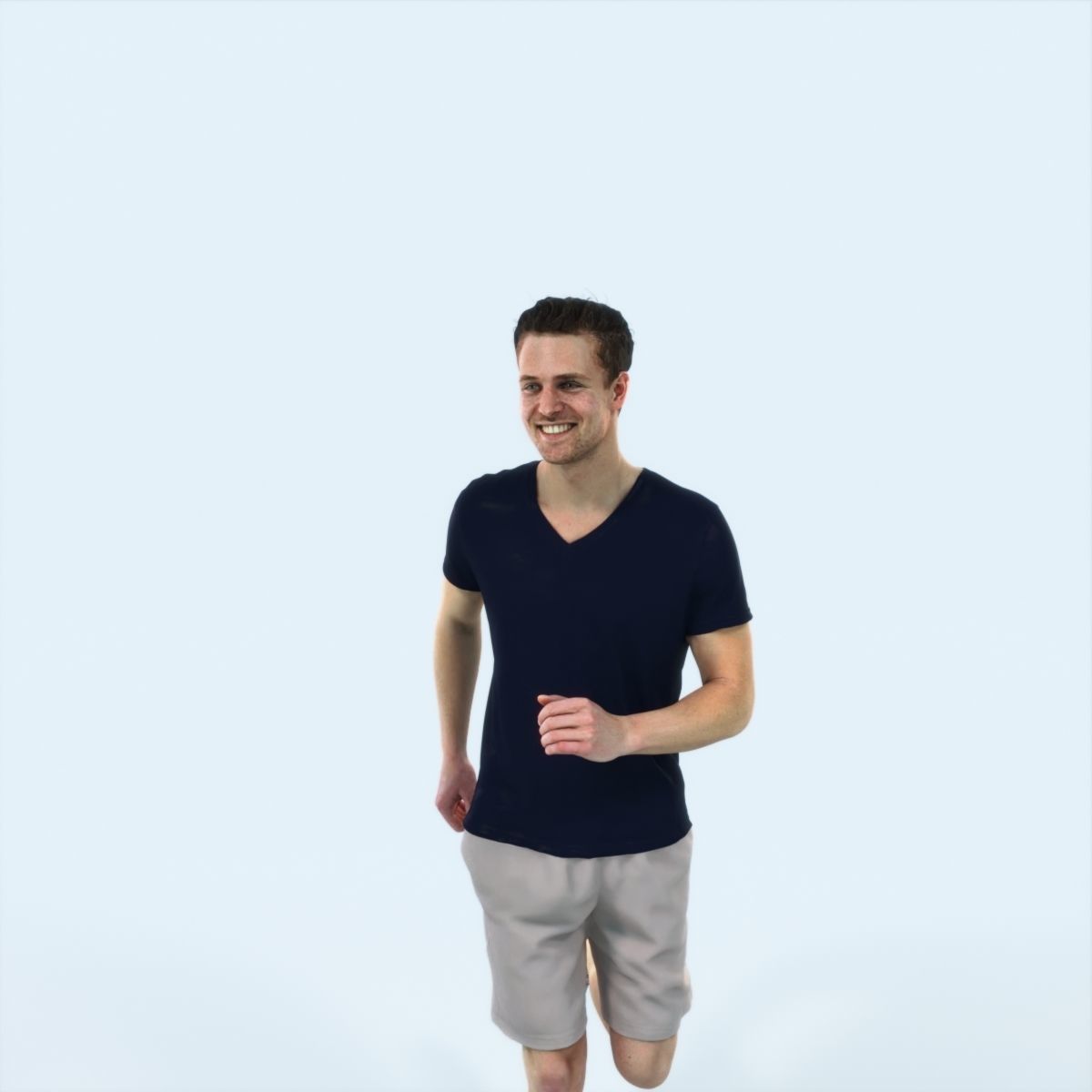 QAG07 4X Sports Beach Running Jogging Man Woman 009 Low-poly 3D model_13