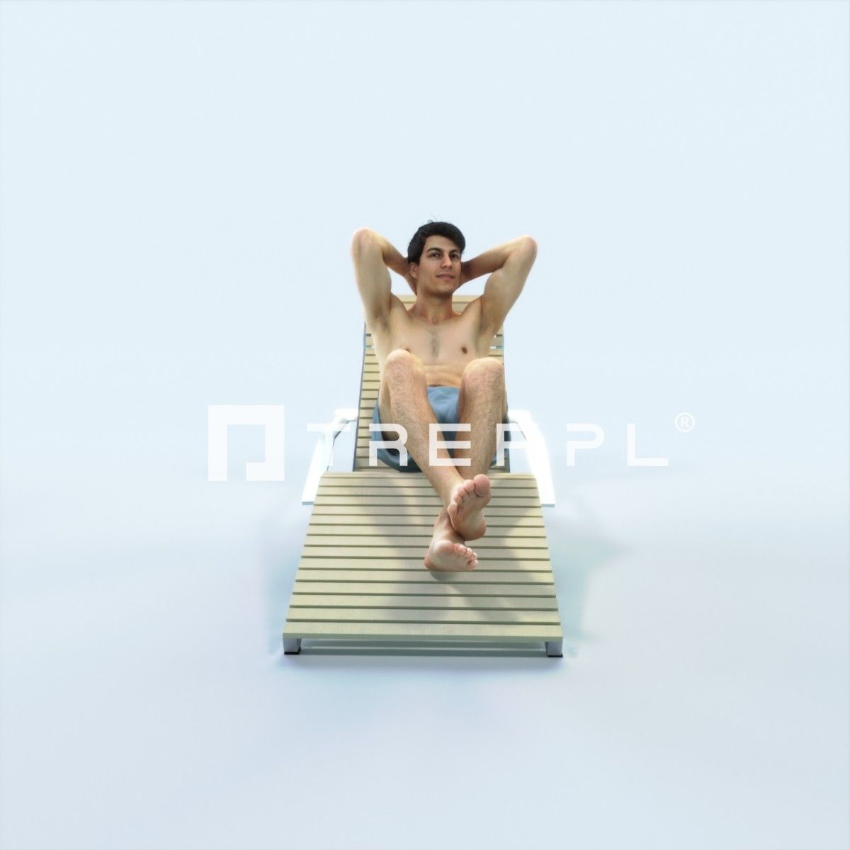 QAG07 4X Sports Beach Running Jogging Man Woman 009 Low-poly 3D model_2