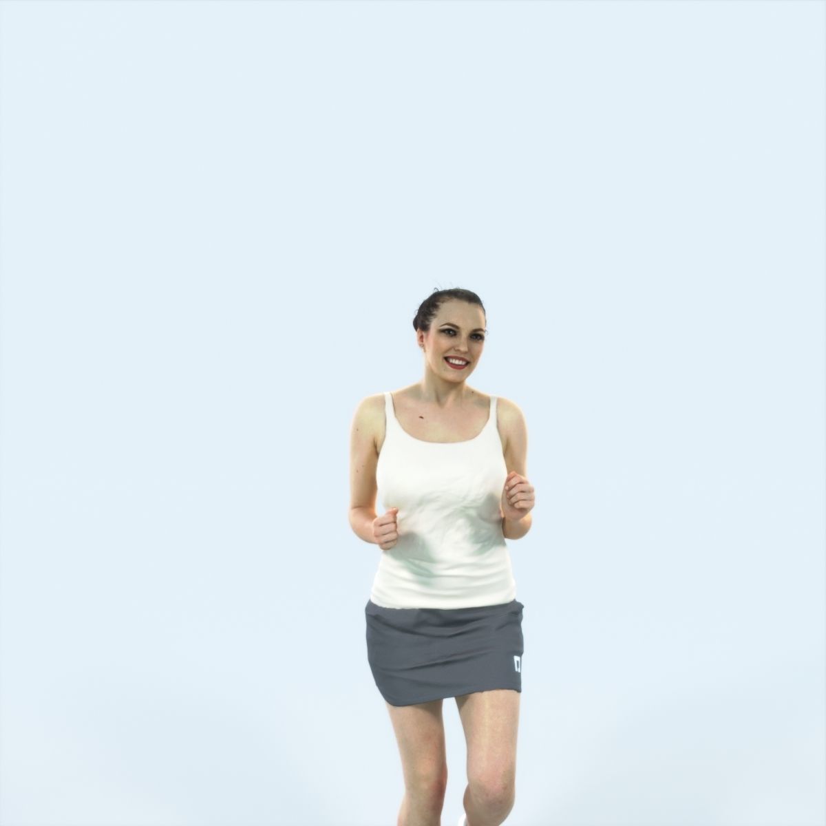 QAG07 4X Sports Beach Running Jogging Man Woman 009 Low-poly 3D model_19