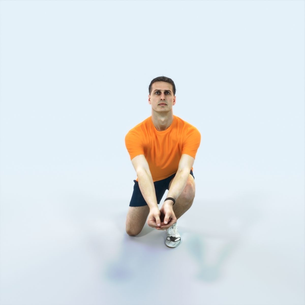 QAG07 4X Sports Beach Running Jogging Man Woman 009 Low-poly 3D model_7