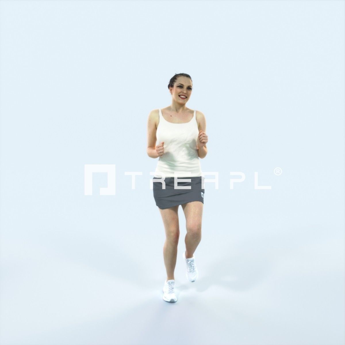 QAG07 4X Sports Beach Running Jogging Man Woman 009 Low-poly 3D model_20
