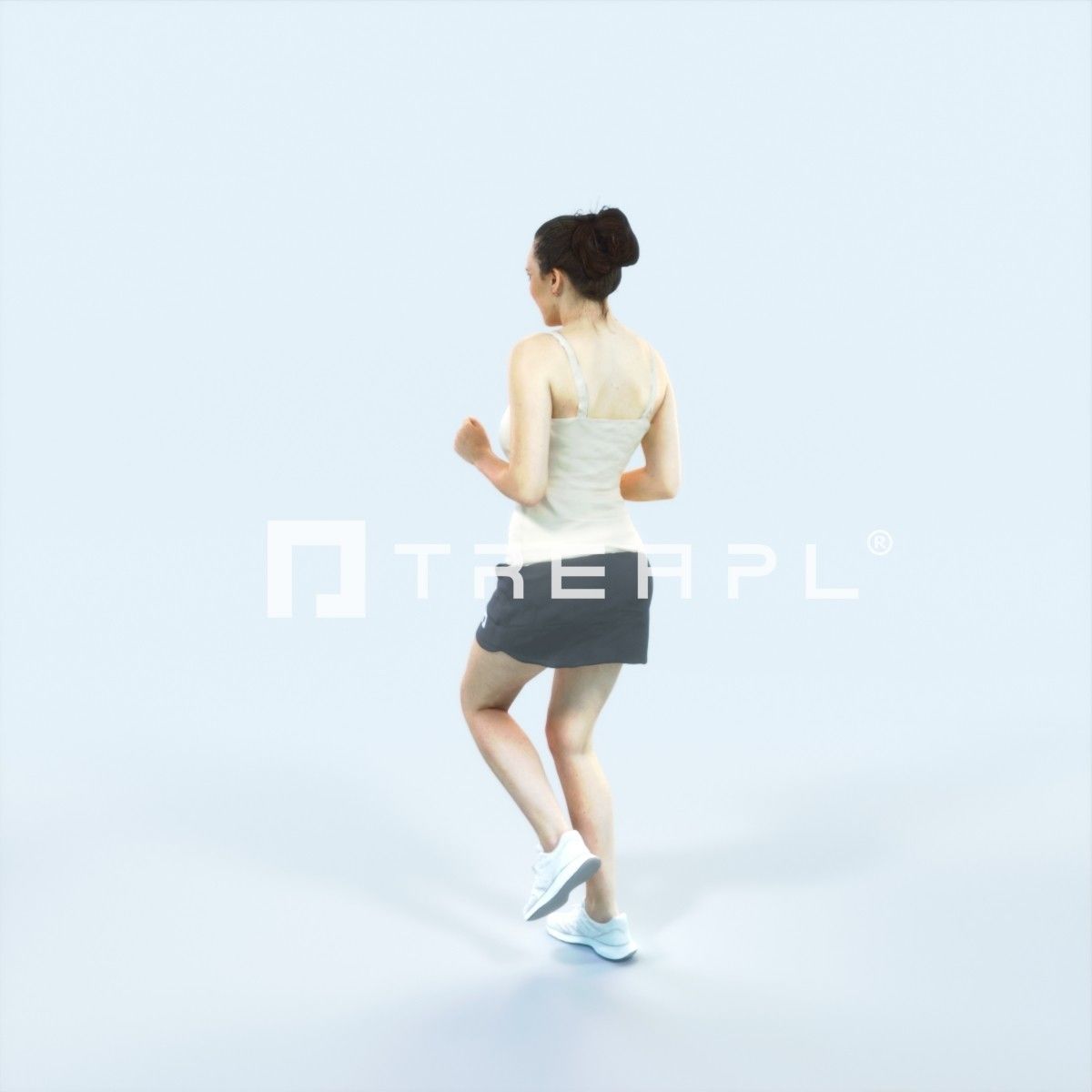 QAG07 4X Sports Beach Running Jogging Man Woman 009 Low-poly 3D model_23