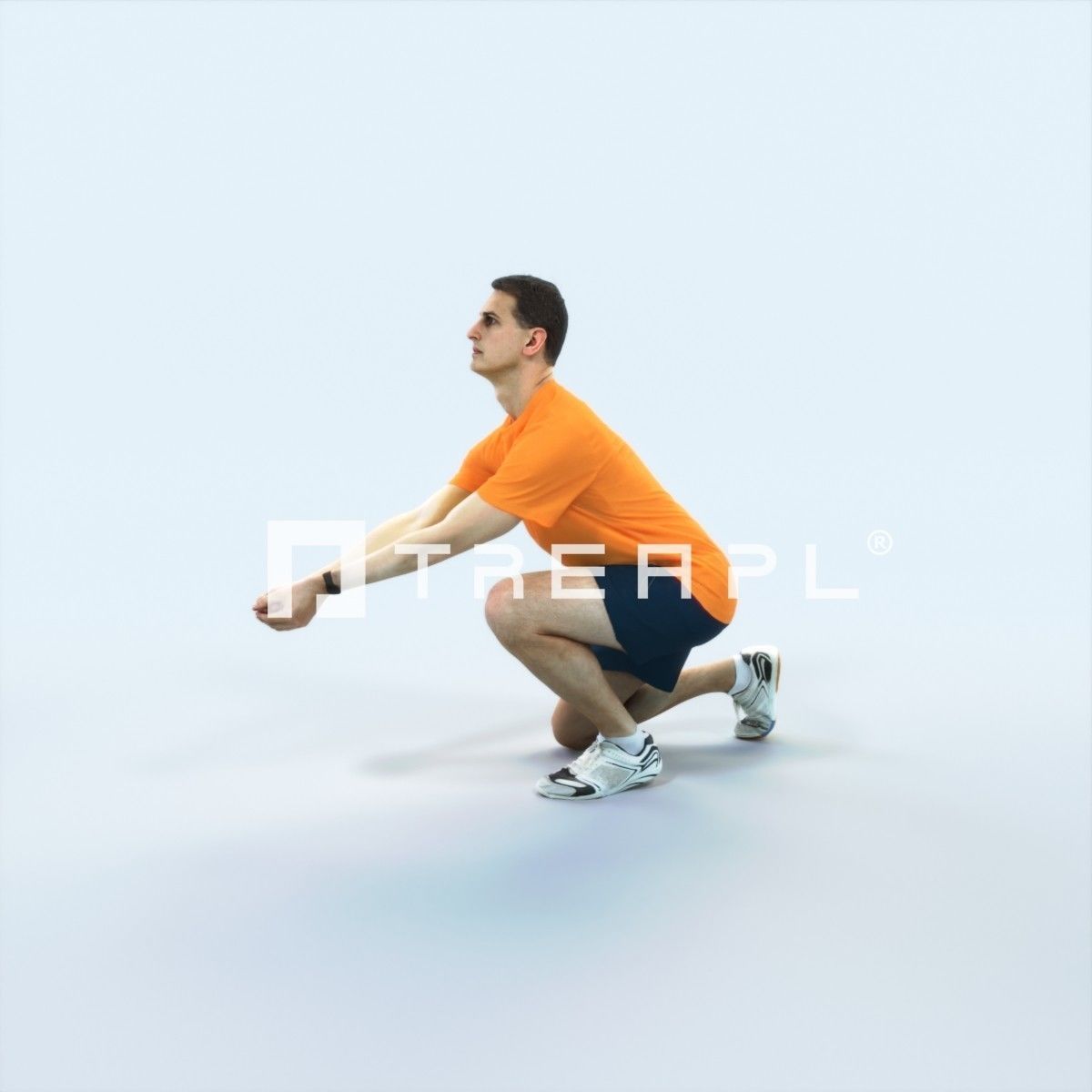 QAG07 4X Sports Beach Running Jogging Man Woman 009 Low-poly 3D model_12