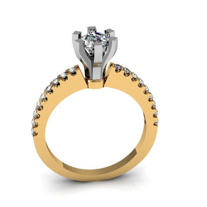 solitaire ring 3D print model_4