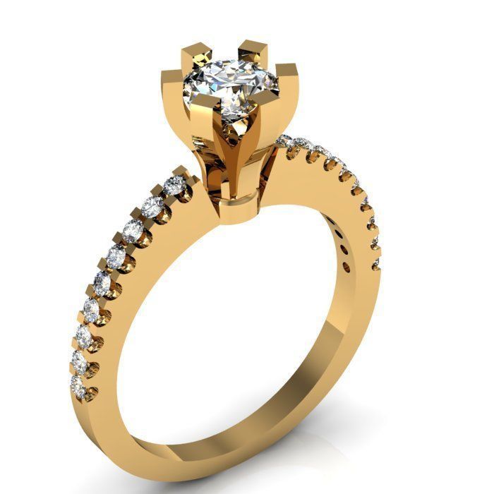 solitaire ring 3D print model_2