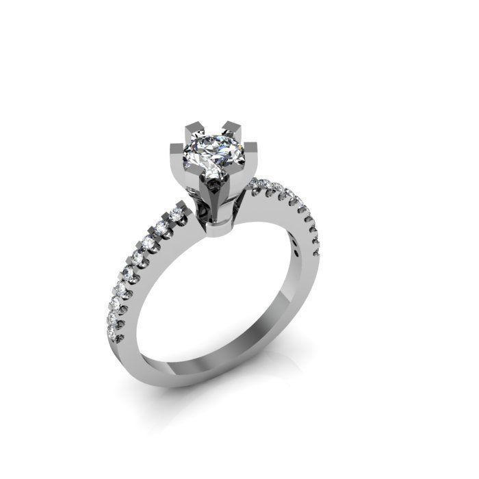 solitaire ring 3D print model_1