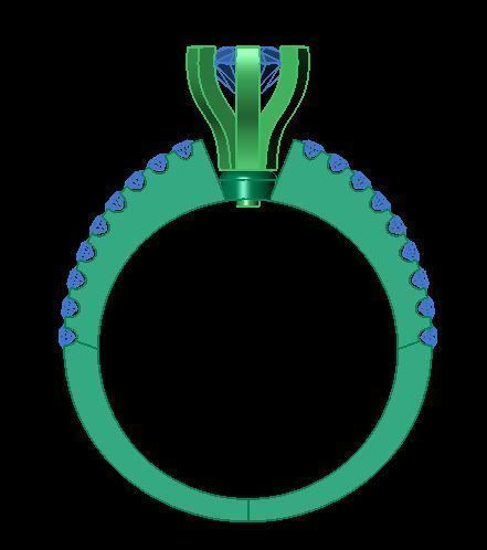 solitaire ring 3D print model_8