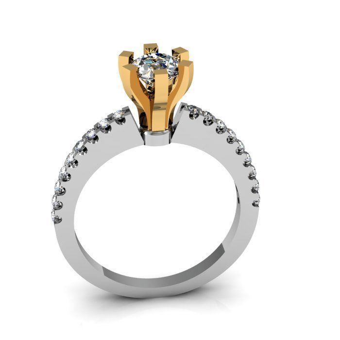solitaire ring 3D print model_5