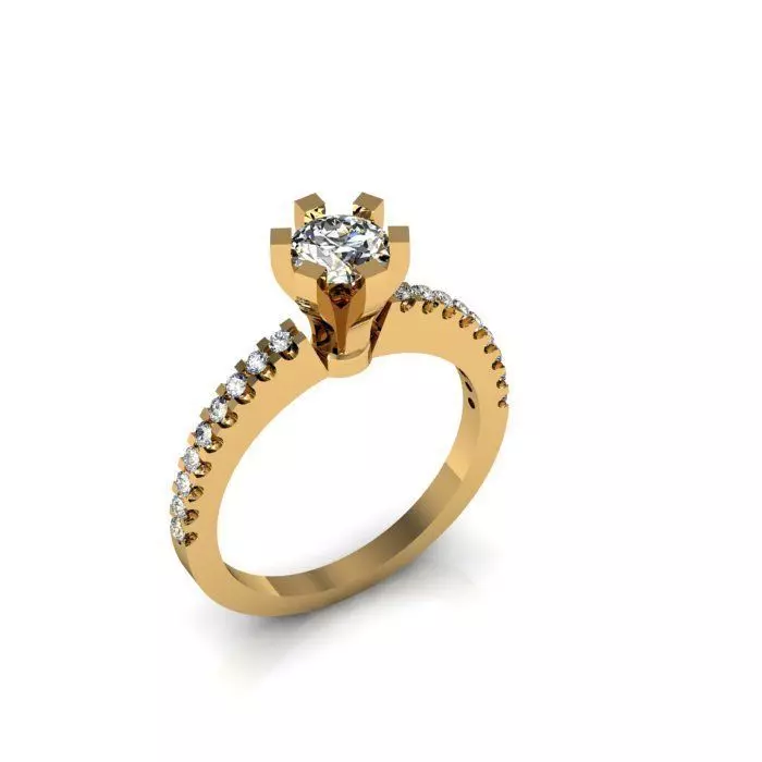 solitaire ring 3D print model_0