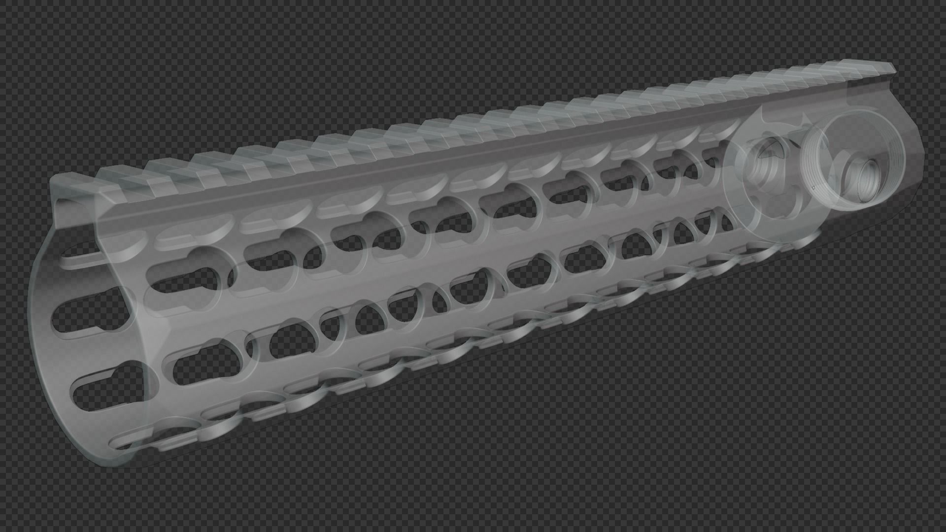 Chinese Keymod Handguard 3D model AR-15 KAC URX4 1075Inch KeyMod Handguard VR / AR / low-poly ...