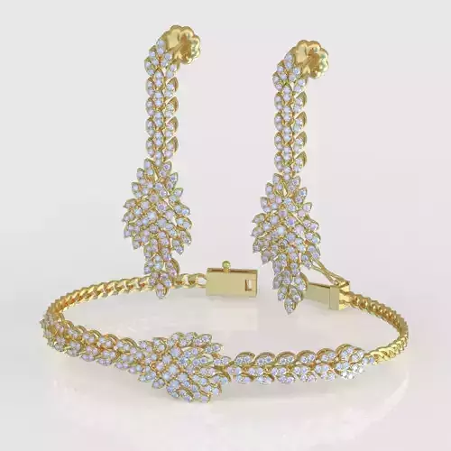 Bracelet and Earring Set 3D printable model 0113 3D Model Collection