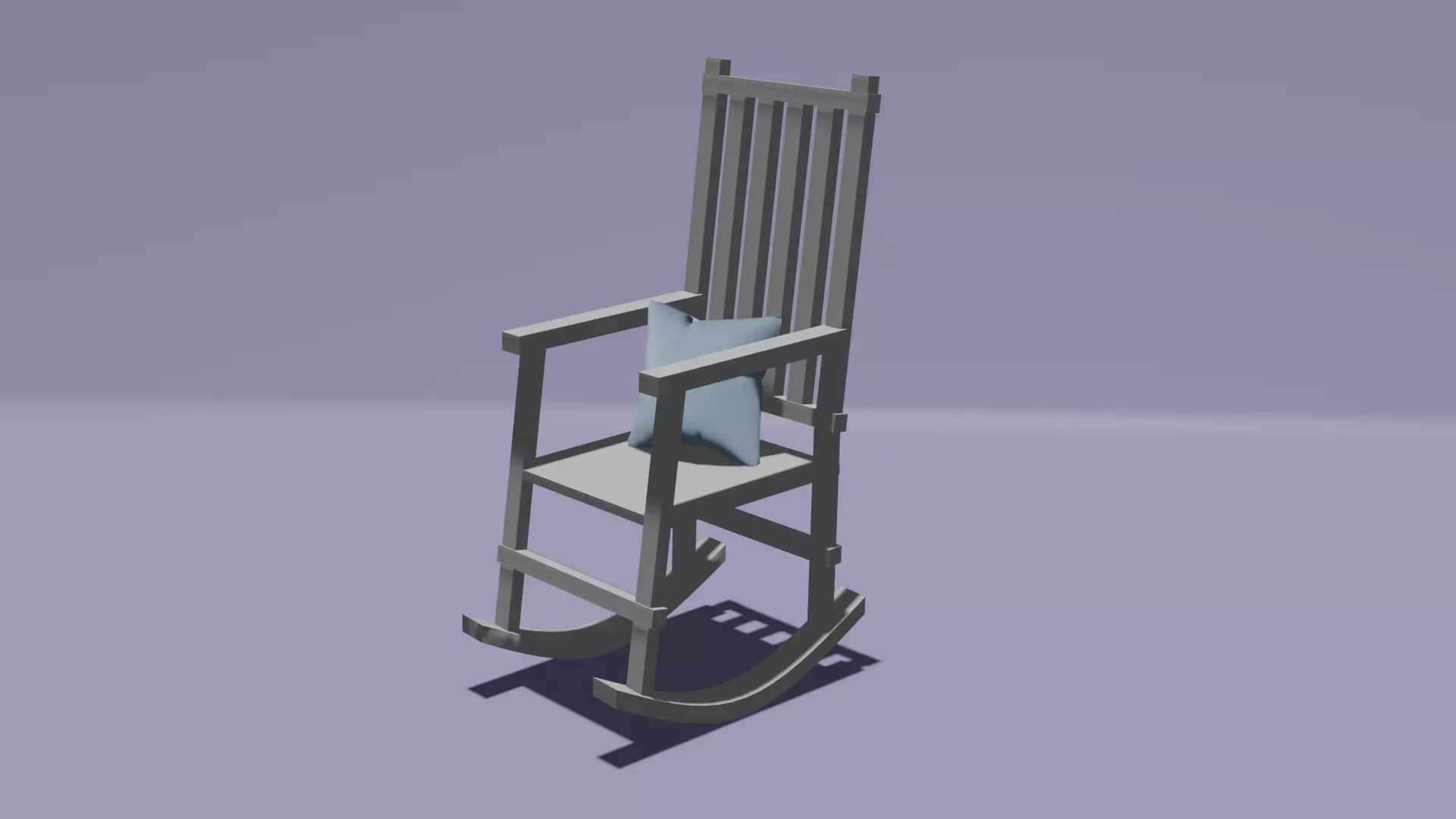 Rocking Chair with Pillow Free low-poly 3D model