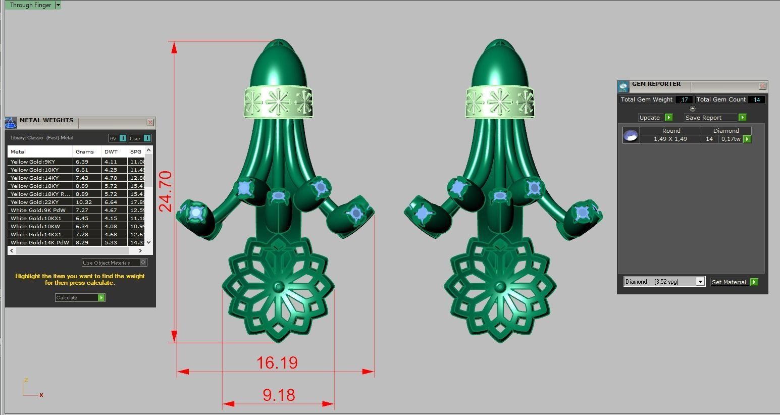 Earring model 0363 3D printable model10 3D print model_16