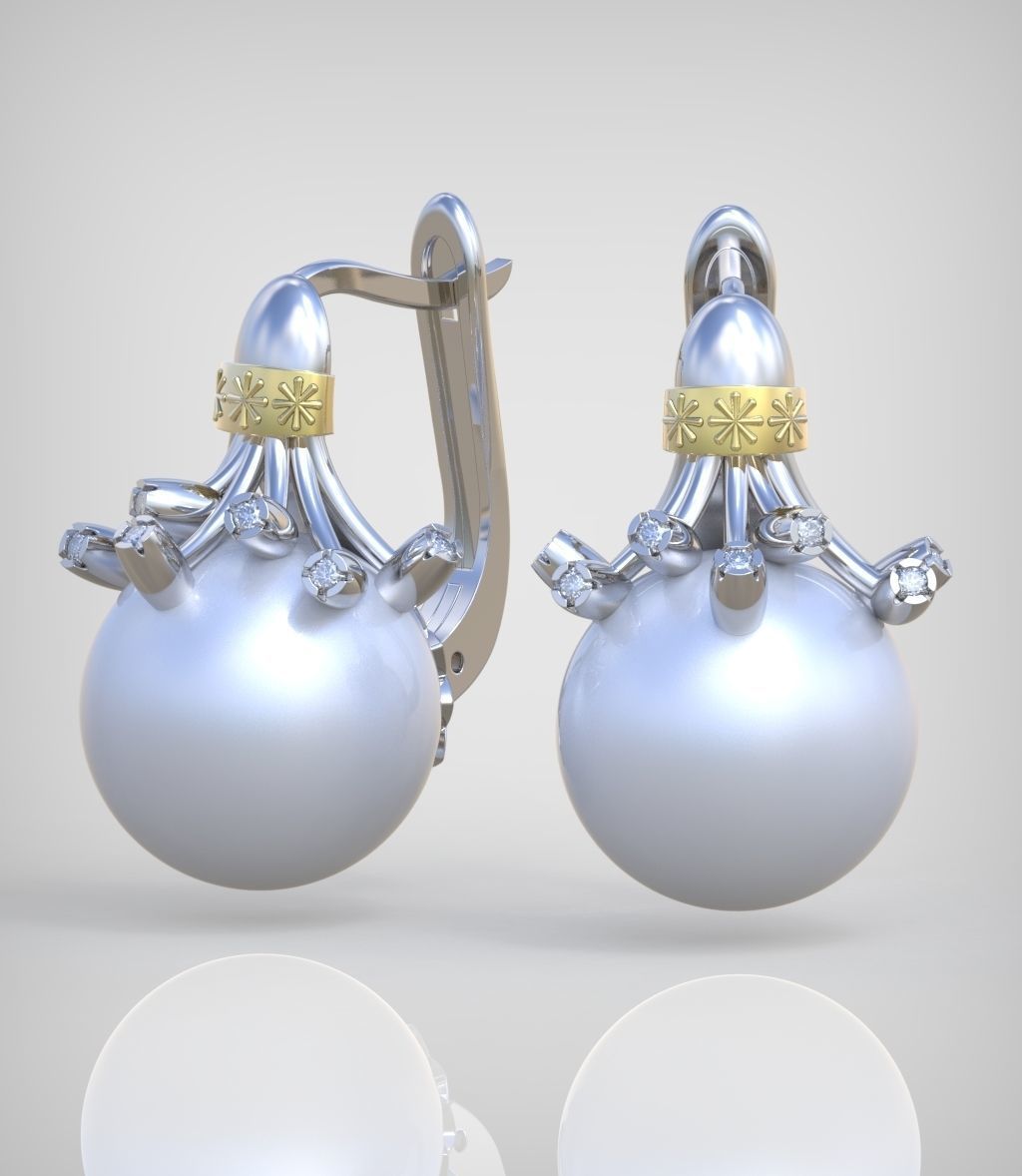 Earring model 0363-2 3D printable model8-14 3D print model_9