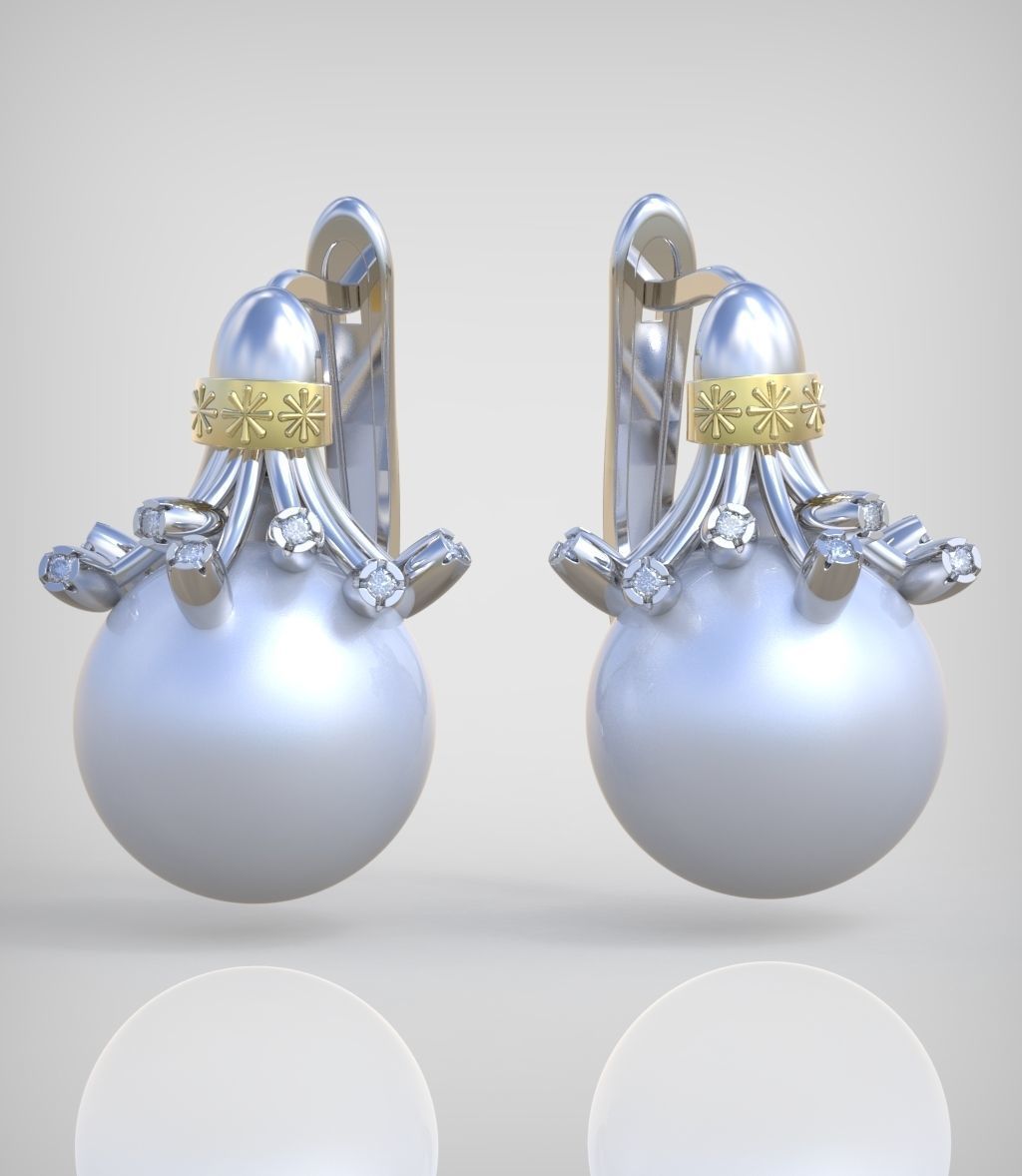 Earring model 0363-2 3D printable model8-14 3D print model_8