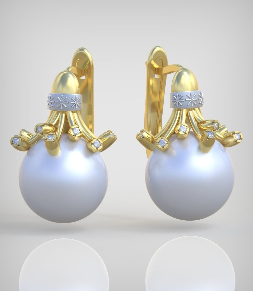 Earring model 0363-2 3D printable model8-14 3D print model_1