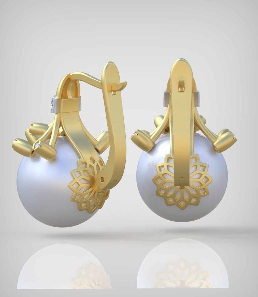 Earring model 0363-2 3D printable model8-14 3D print model_4