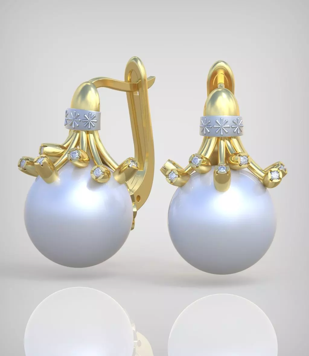 Earring model 0363-2 3D printable model8-14 3D print model_0