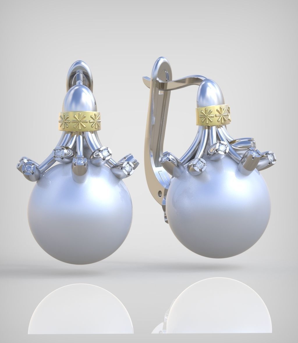 Earring model 0363-2 3D printable model8-14 3D print model_7