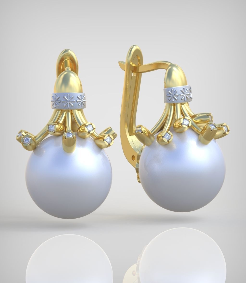 Earring model 0363-2 3D printable model8-14 3D print model_2