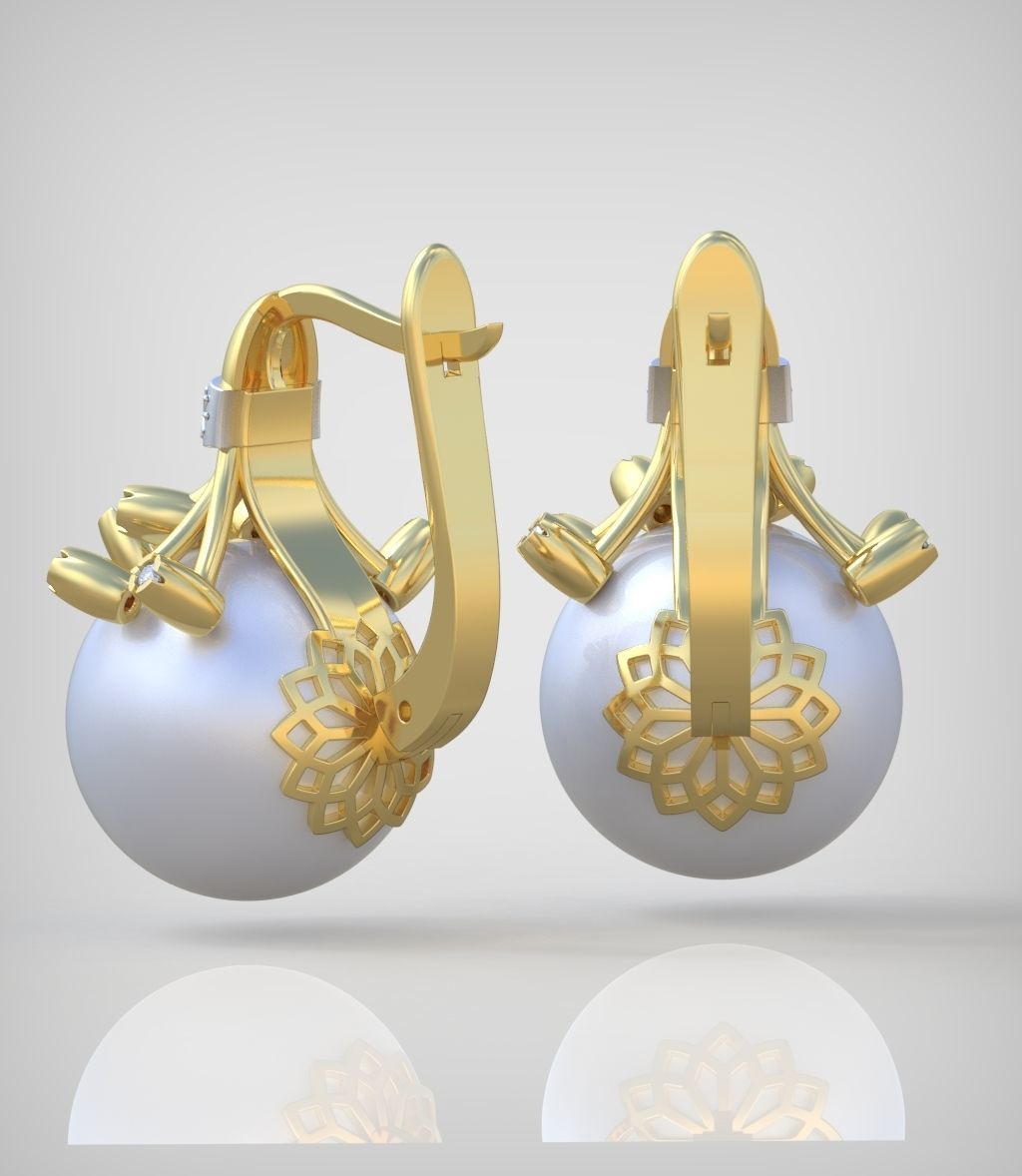 Earring model 0363-2 3D printable model8-14 3D print model_3