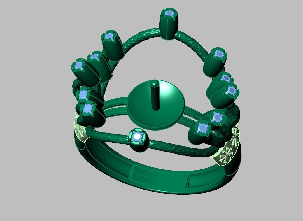 Diamond ring 0603-2 3D printable model 11 3D print model_15