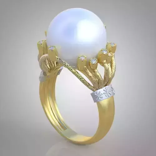 Diamond ring 0603-2 3D printable model 11