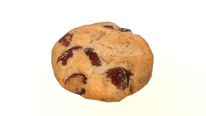 Cranberry Cookie AR VR PBR  Lowpoly with game ready 3d Model Low-poly 3D model