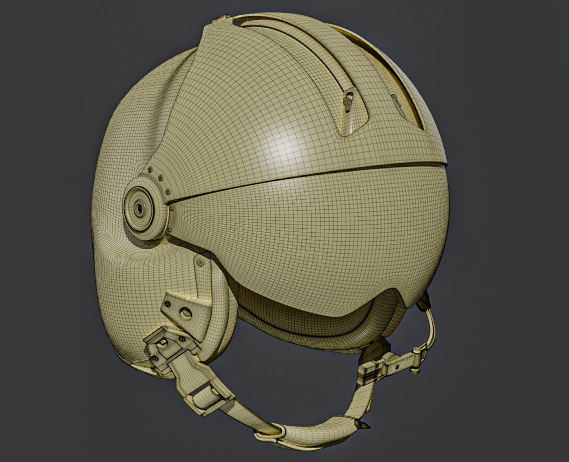 MSA Gallet LH250 Pilot Helmet Helicopter Nato 3D model_8