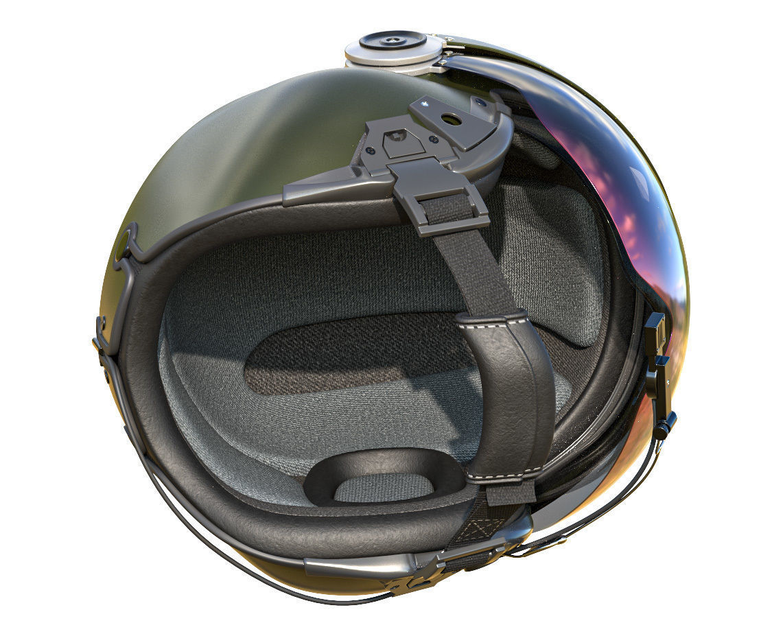 MSA Gallet LH250 Pilot Helmet Helicopter Nato 3D model_3