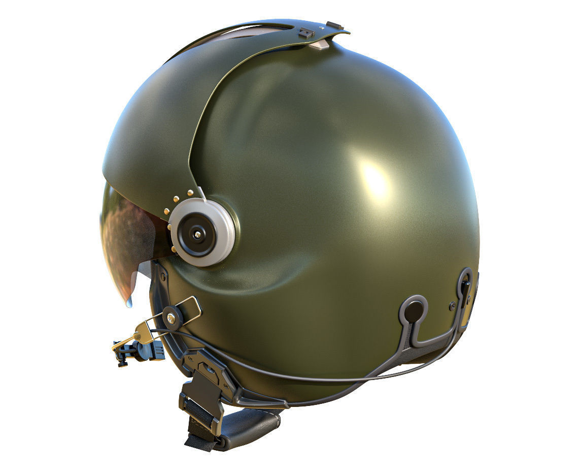 MSA Gallet LH250 Pilot Helmet Helicopter Nato 3D model_5