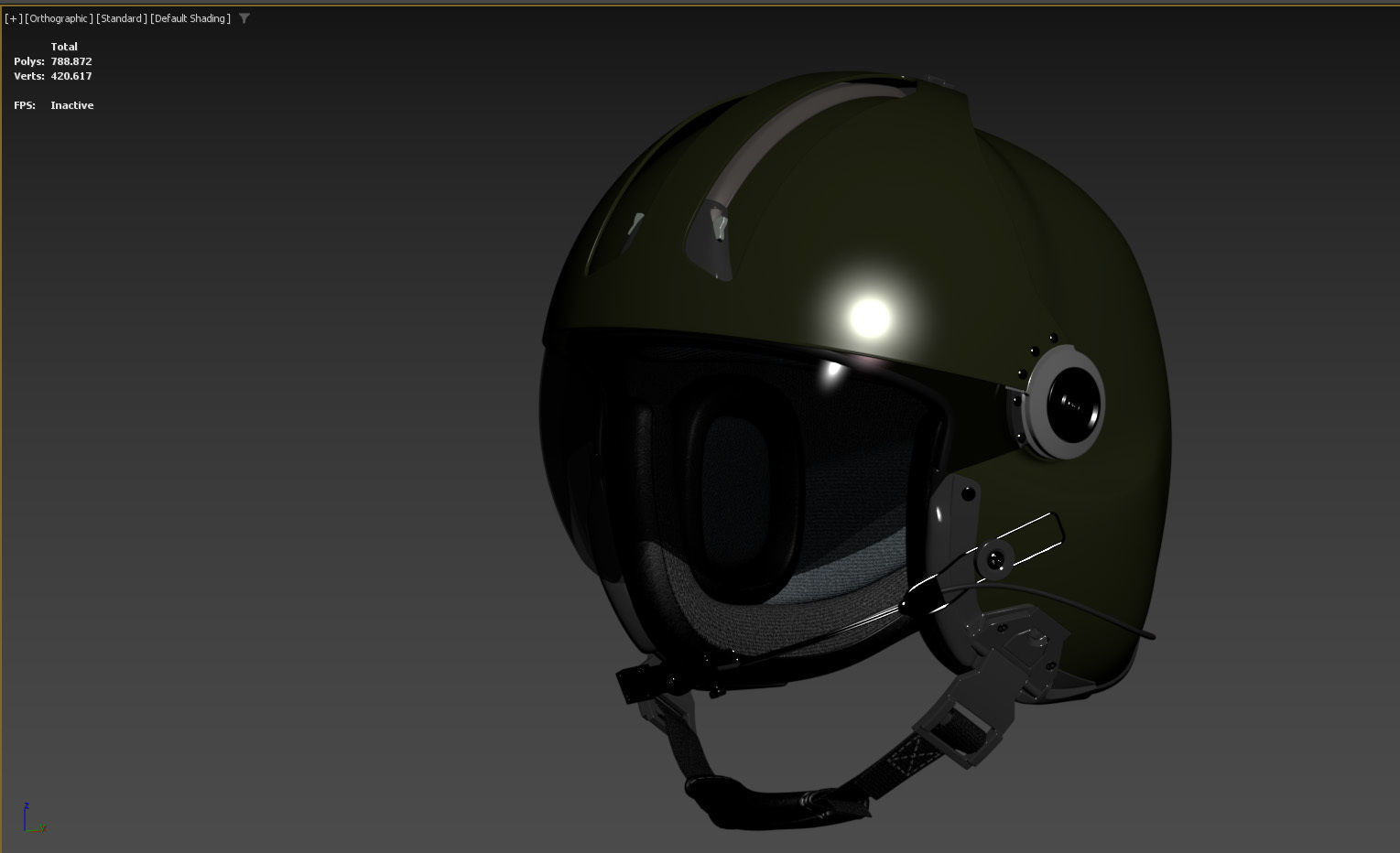 MSA Gallet LH250 Pilot Helmet Helicopter Nato 3D model_11