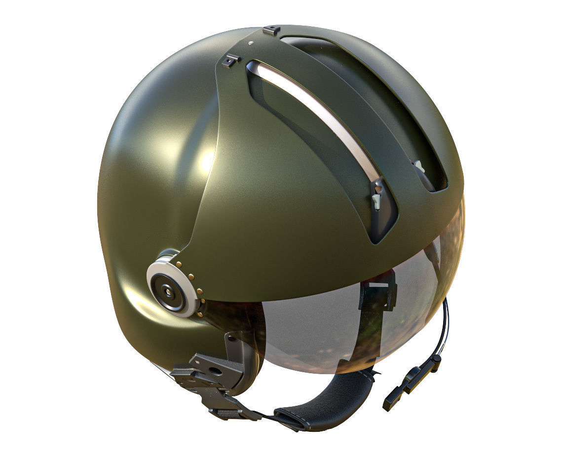 MSA Gallet LH250 Pilot Helmet Helicopter Nato 3D model_4