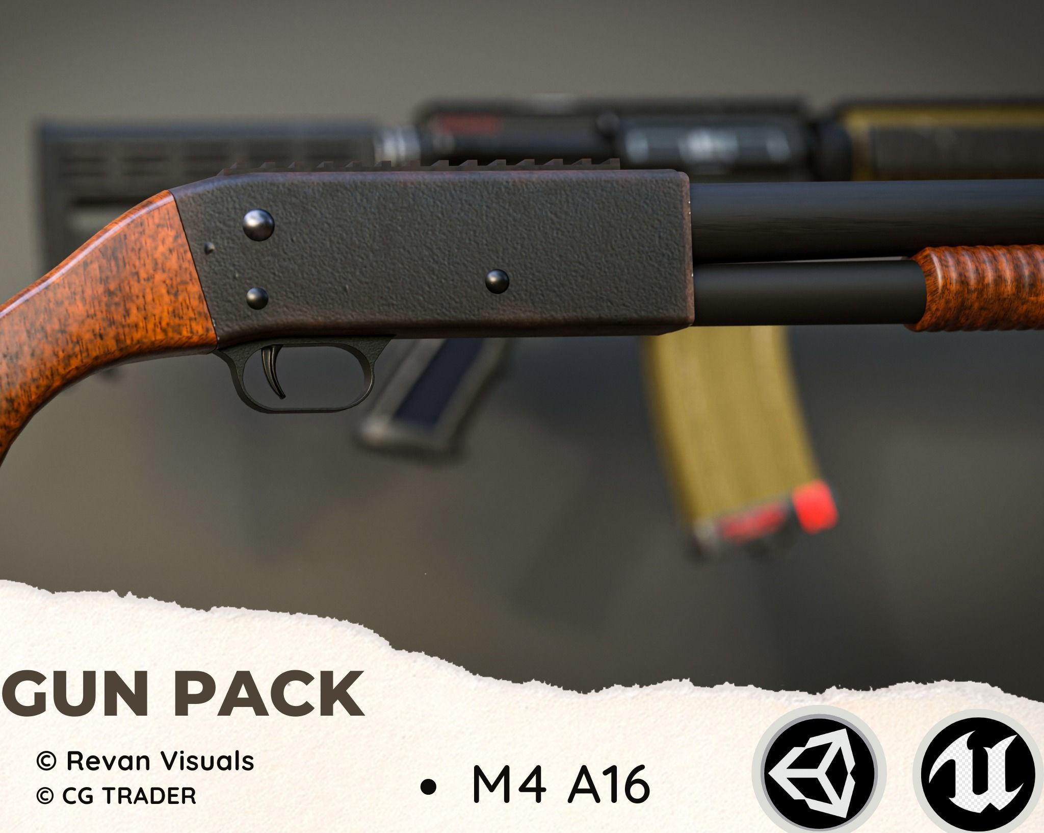 Gun-Pack Low-poly 3D model_6