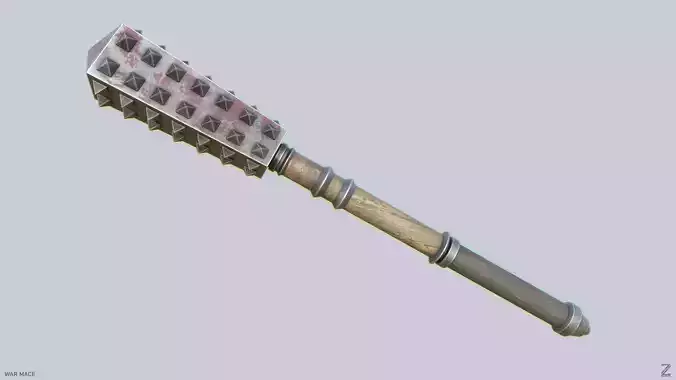War mace Low-poly 3D model