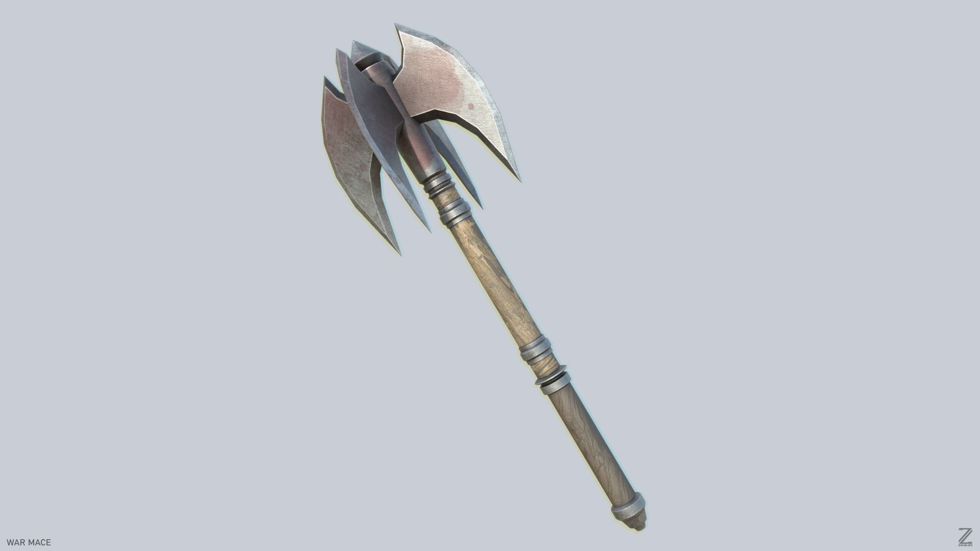 War mace Low-poly 3D model_1