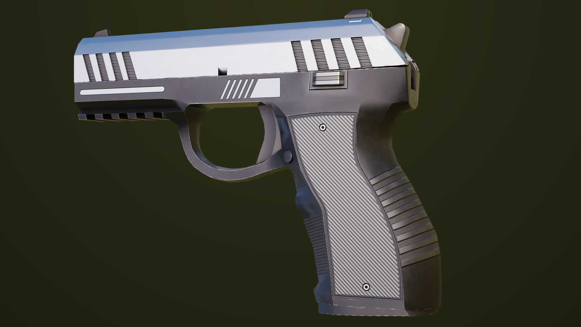Pistol 04 Generic All PBR Unity UE Textures Included Low-poly 3D model_7