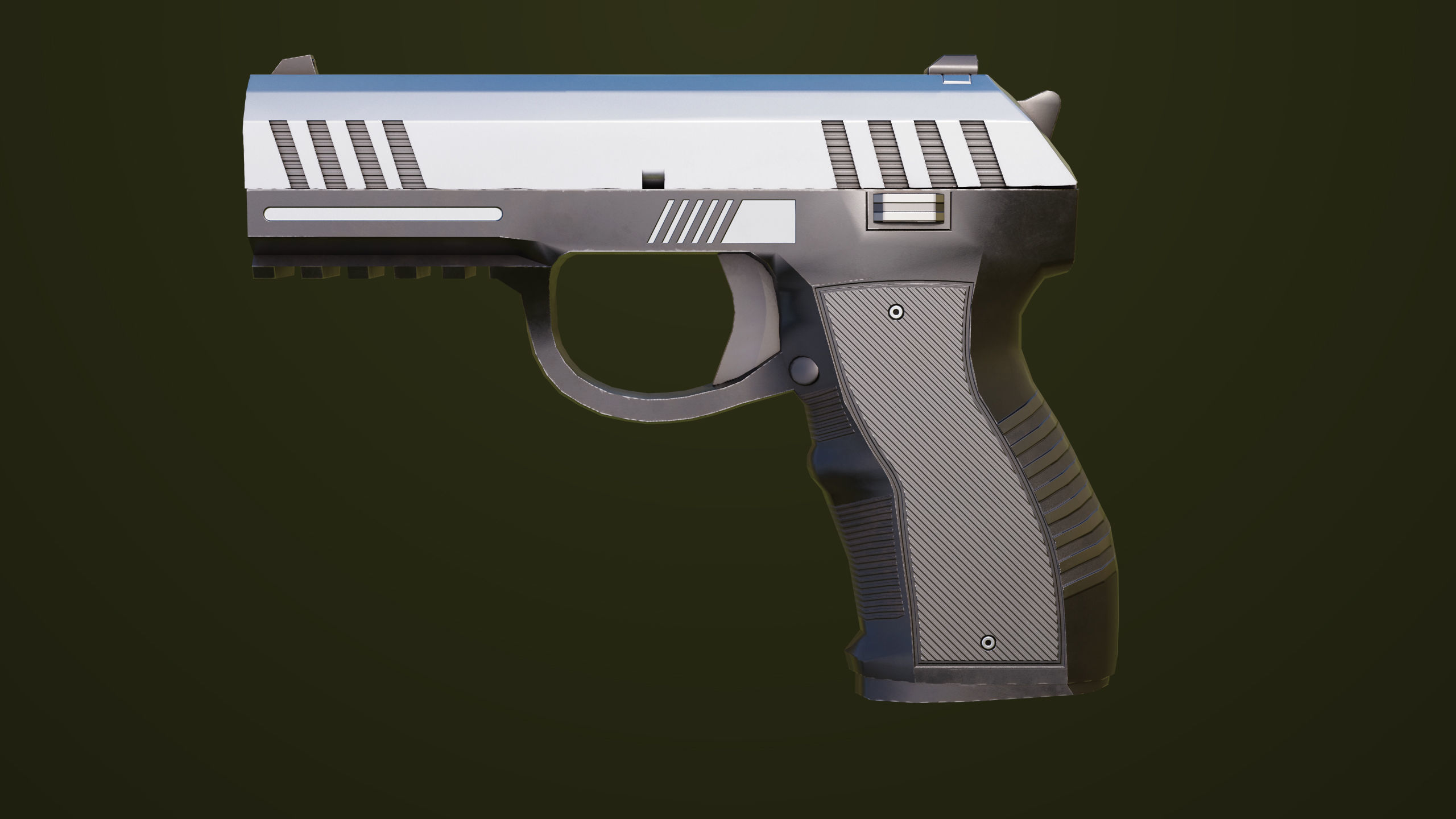 Pistol 04 Generic All PBR Unity UE Textures Included Low-poly 3D model_1