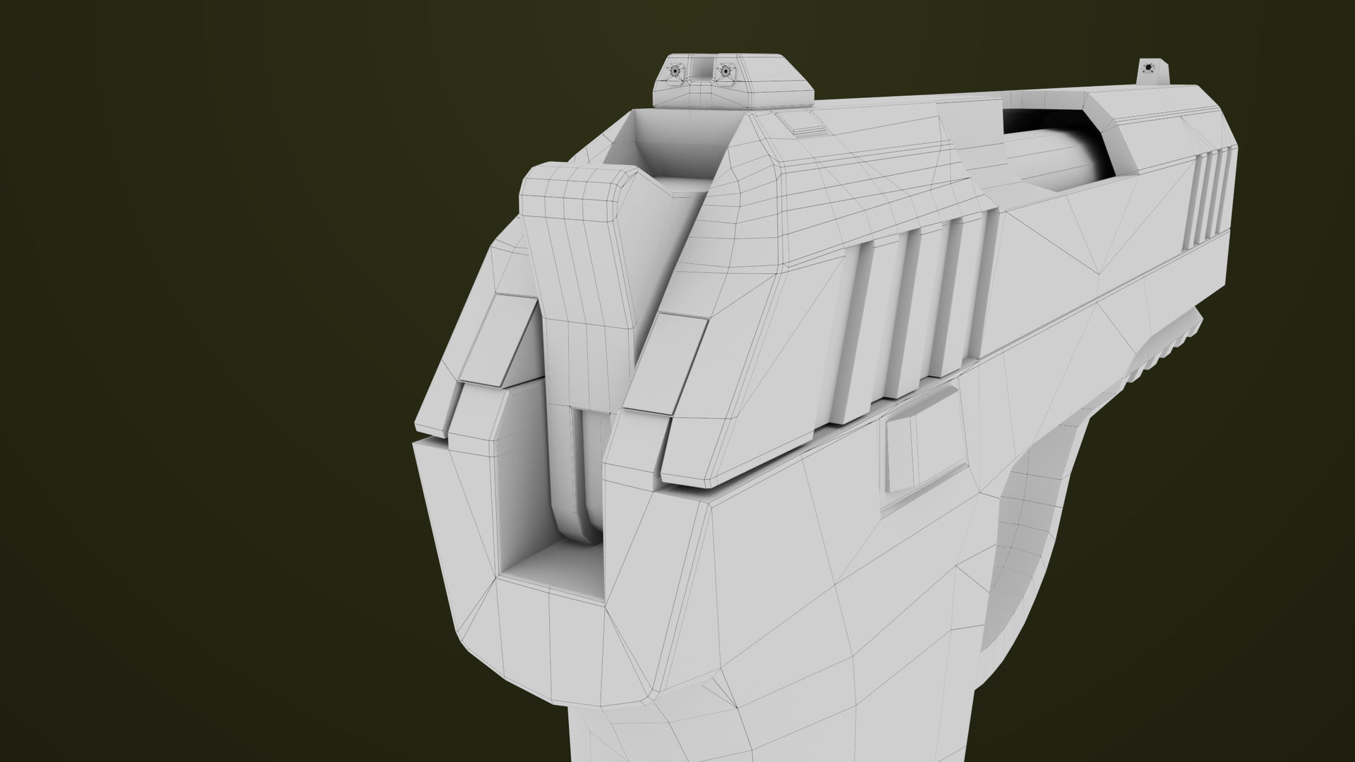 Pistol 04 Generic All PBR Unity UE Textures Included Low-poly 3D model_32