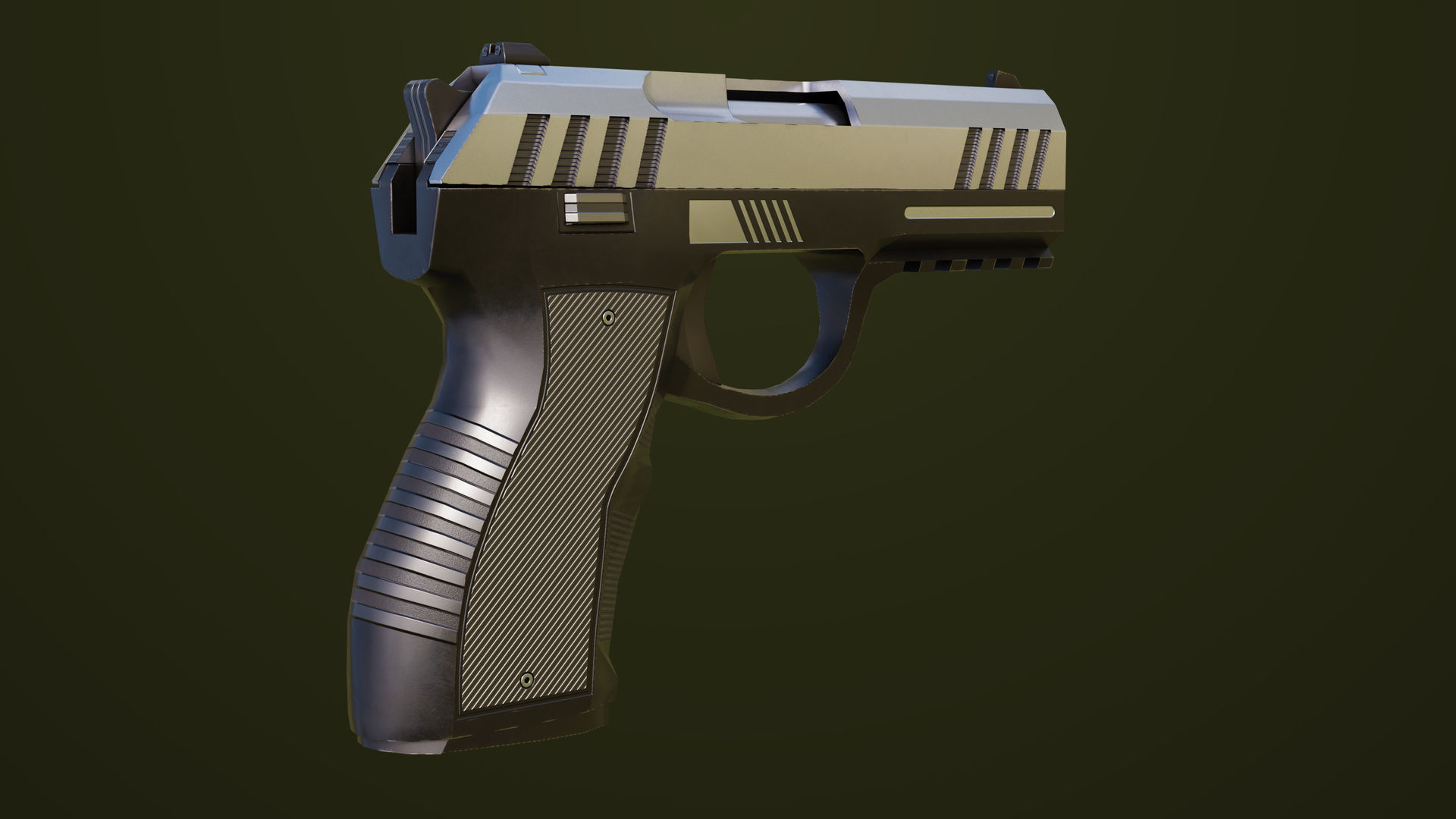 Pistol 04 Generic All PBR Unity UE Textures Included Low-poly 3D model_6
