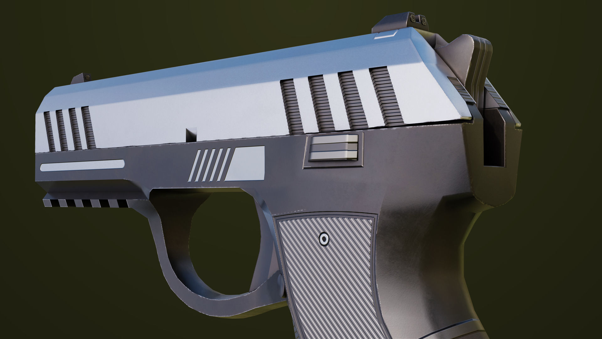 Pistol 04 Generic All PBR Unity UE Textures Included Low-poly 3D model_18