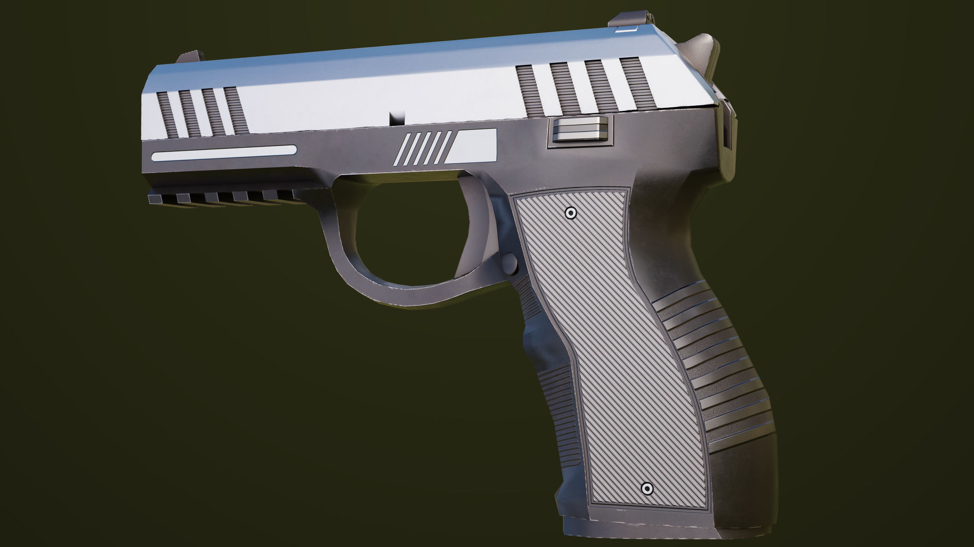 Pistol 04 Generic All PBR Unity UE Textures Included Low-poly 3D model_4