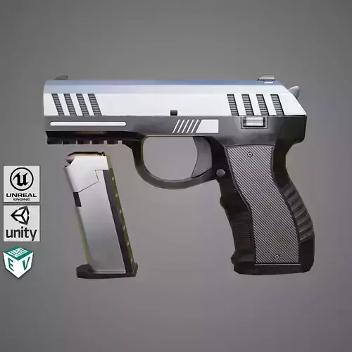 Pistol 04 Generic All PBR Unity UE Textures Included Low-poly 3D model