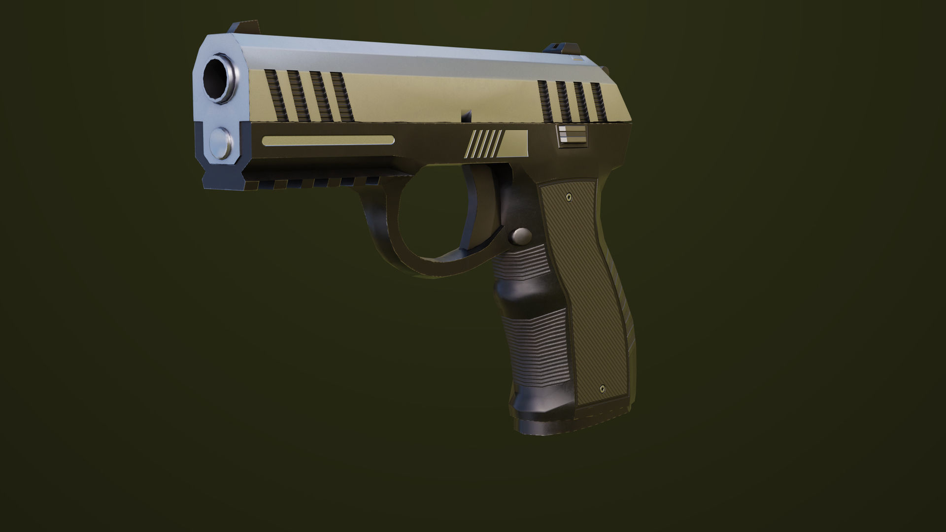 Pistol 04 Generic All PBR Unity UE Textures Included Low-poly 3D model_3