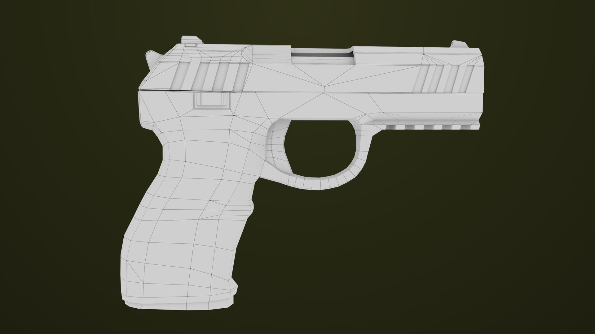 Pistol 04 Generic All PBR Unity UE Textures Included Low-poly 3D model_26